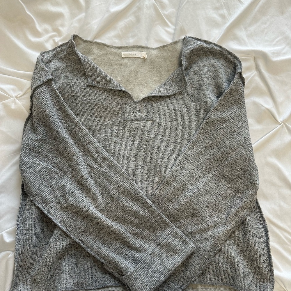 urban outfitters look alike grey sweatshirt long sleeve crop top medium adult